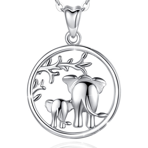 AEONSLOVE Elephant Gifts for Women, Elephant Necklaces Sterling Silver, Elephant Jewelry, Elephant Pendant Necklace, Elephants Gifts for Mother Daughter Wife Aunt Sister Mom to be