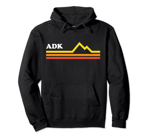 ADK Adirondacks Retro Vintage New York Mountains Pullover Hoodie
