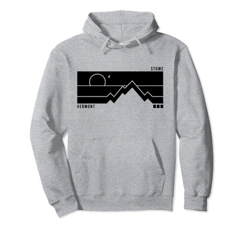 Vintage Stowe Vermont Mountains Hiking Sunset Pullover Hoodie