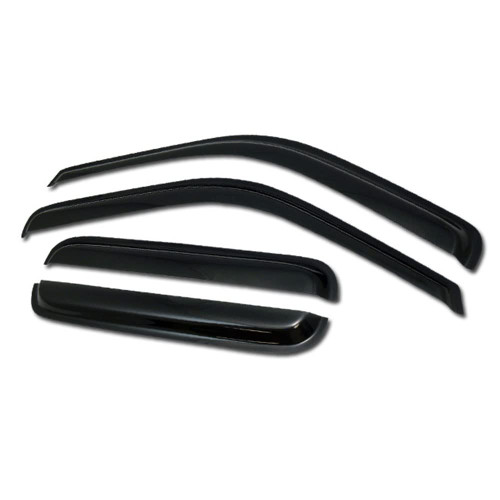Classic Style Smoke Window Visors Deflector Vent Shade Guard 4 Pieces Compatible with 99-15 Ford F250 / F350 / F450 / F550 Superduty Crew Cab