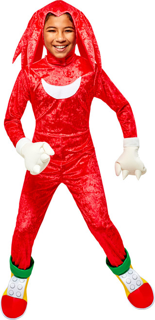 Rubie's Child's Sonic The Hedgehog Knuckles Costume Jumpsuit and Headpiece, As Shown, Large