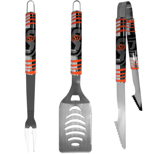 NCAA Siskiyou Sports Fan Shop Oklahoma State Cowboys Tailgater BBQ Set 3 piece Team Color NCAA Siskiyou Sports Fan Shop Oklahoma State Cowboys Tailgater BBQ Set 3 piece Team Color