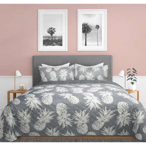 Safdie & Co. Quilt 3PC Set Double/Queen Pineapples