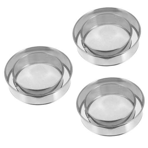 Ciieeo 6 Pcs Flour Sieve Flour Sifter Mesh Strainer Baking Sifter Strainer Mesh Colander Hand Crank Sifter for Baking Metal Coffee Filter Cake Mesh Flour Round Stainless Steel Mesh Screen