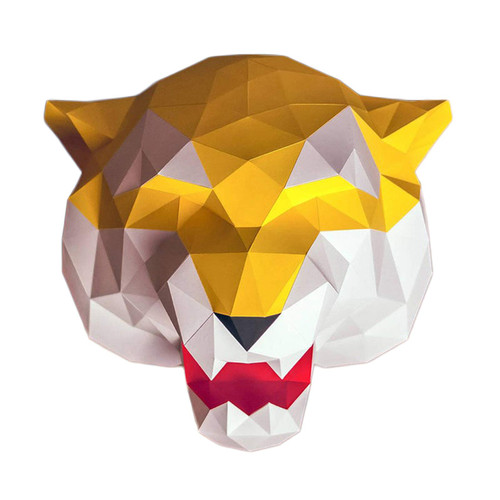 WLL-DP 3D Tiger Head Paper Craft DIY Handmade Origami Puzzle Three-Dimensional Geometric Wall Decoration Paper Model Paper Sculpture Paper Toy