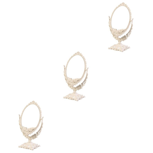 balacoo 3pcs Vanity Mirror Desk for Girls Portable Dresser Vintage Mirrors Rotation Table Mirror Pocket Mirror Vanity Stand mirrorr Rotation Makeup Mirror Makeup Mirrors Mirror for Home