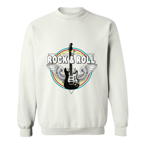 Rock Roll Guitar Wings Gift for Music Lovers Grey Muticolor Unisex Sweatshirt Rock Roll Guitar Wings Gift for Music Lovers Grey Muticolor Unisex Sweatshirt