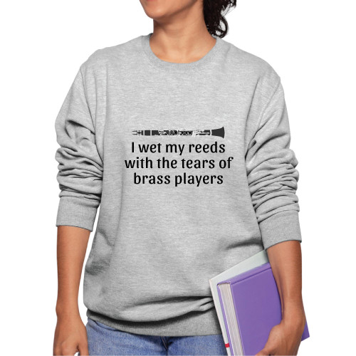 Funny Clarinet Sweatshirt Gift Idea Clarinetist Present Brass Player Grey White Muticolor Unisex Sweatshirt