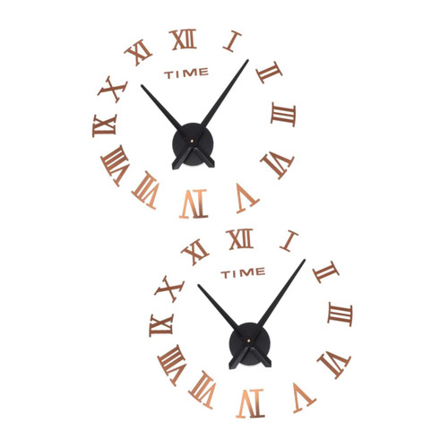 DECHOUS 2pcs 3D Wall Clock Alarm Clock Decor Clocks Round Wall Clock Large Farmhouse Fashion Stickers Rustic Simple Wall Clock Hanging Clock Adorn Mute Wall Clock Household Eva