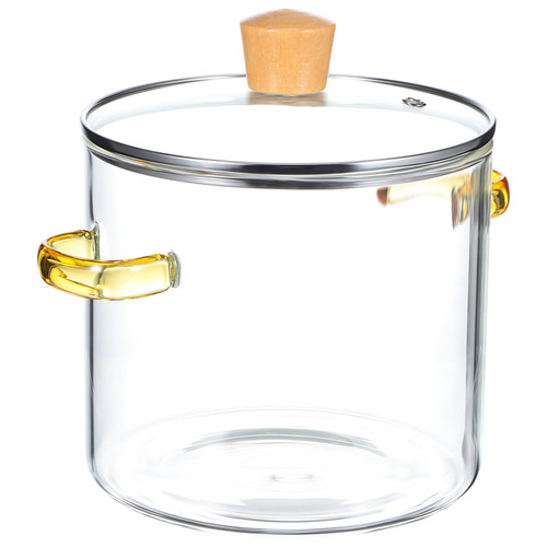 Veemoon Glass Cooking Pot with Lid: Glass Saucepan - Glass Stovetop Pot Pan Glass Cookware Stovetop Pot for Pasta Noodle, Soup, Milk