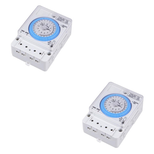 PRETYZOOM Egg Timer 2pcs Switch Timer for Kitchen Timer Clock Mechanical Time Control Kitchen Timers Outlet Mechanical Stopwatch Mechanical Interval Timer Water Proof Outdoor Light White