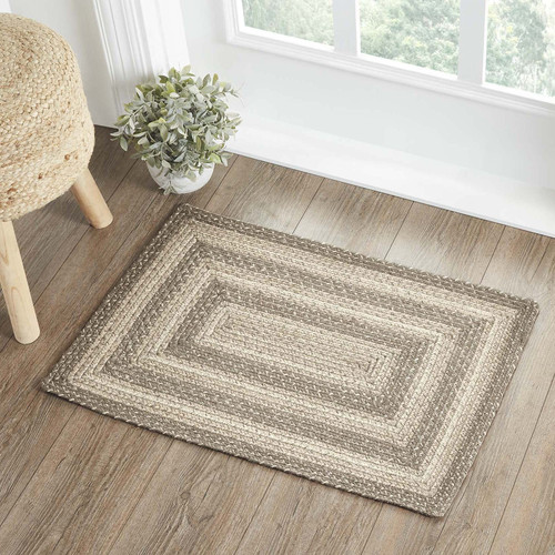 VHC Brands Cobblestone Rug with PVC Pad, Jute Blend, Rectangle, Tan Grey White, 20x30 inches VHC Brands Cobblestone Rug with PVC Pad, Jute Blend, Rectangle, Tan Grey White, 20x30 inches