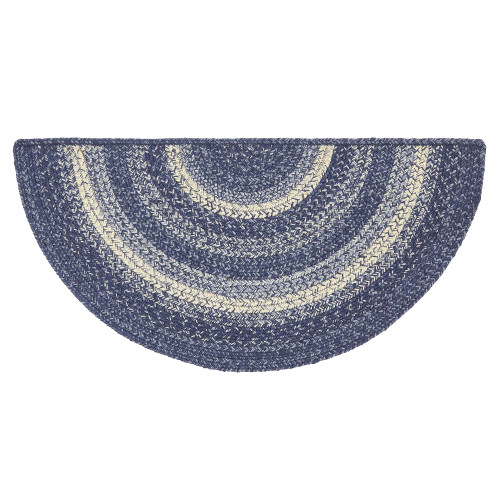 VHC Brands Great Falls Blue Rug with PVC Pad, Jute Blend, Half Circle, Blue White, 16.5x33 inches VHC Brands Great Falls Blue Rug with PVC Pad, Jute Blend, Half Circle, Blue White, 16.5x33 inches