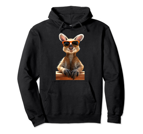Kangaroo with Sunglasses Australia Outback Cute Kangaroos Pullover Hoodie Kangaroo with Sunglasses Australia Outback Cute Kangaroos Pullover Hoodie