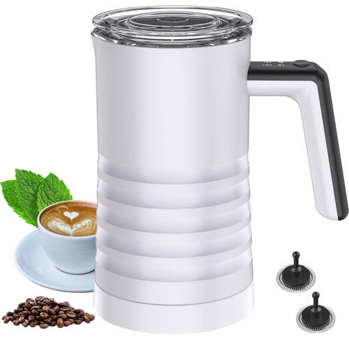 Milk Frother and Steamer, 11.8oz/350ml Milk Frother Electric 4-in-1 Milk Steamer Automatic Hot and Cold Foam Maker and Milk Warmer for Coffee, Latte, Cappuccino, Macchiato, Hot Chocolate (WHITE) Milk Frother and Steamer, 11.8oz/350ml Milk Frother Electric 4-in-1 Milk Steamer Automatic Hot and Cold Foam Maker and Milk Warmer for Coffee, Latte, Cappuccino, Macchiato, Hot Chocolate (WHITE)