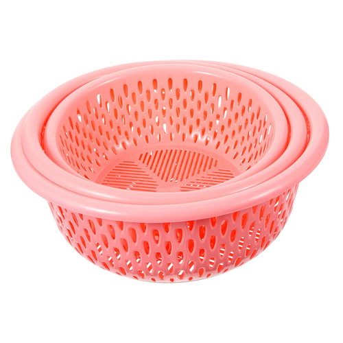 HOMSFOU 9 Pcs Three Piece Drain Basket Plastic Basket Silicone Colander Strainers and Colanders Plastic Strainers for Kitchen Sink Colander Plastic Vegetables Kitchen Colander Food Fruit
