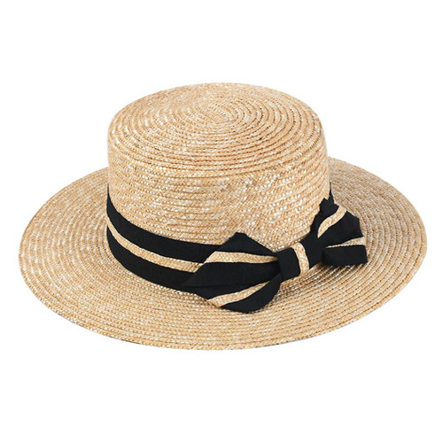 Fashion Bow Women Straw Sun Hat Sun Protection Visor Wide Brim Summer Bucket Hat Vacation Travel Beach Panama Hat