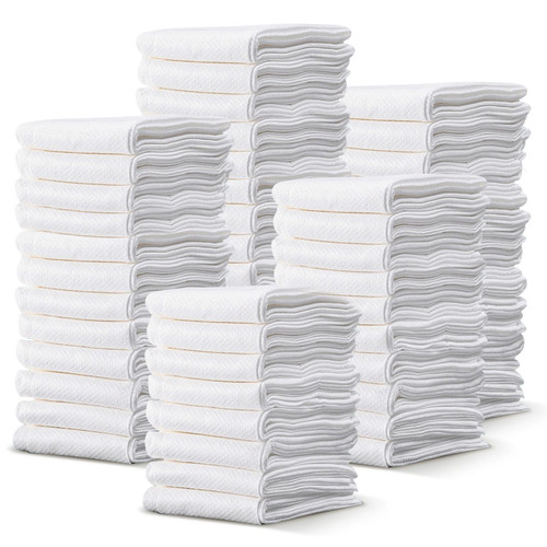 Linen Feel Disposable Paper Hand Towels - White, Disposable Guest Towels, Wedding Napkins, Paper Napkins, Disposable Napkins for Guest Bathroom, Parties, Dinners or Events (100)