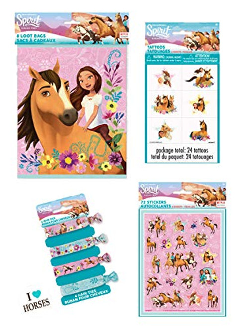 Spirit Riding Free Horse Birthday Party Favor Set for 16 Guests - Includes Loot Bags, Stickers, Tattoos and Hair Ties Spirit Riding Free Horse Birthday Party Favor Set for 16 Guests - Includes Loot Bags, Stickers, Tattoos and Hair Ties