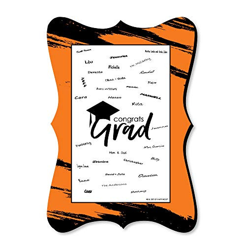 Orange Grad - Best is Yet to Come - Unique Alternative Guest Book - Orange Graduation Party Signature Mat