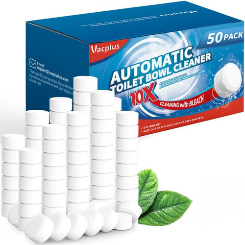 Vacplus Toilet Bowl Cleaners - 50 Pack, Powerful Toilet Cleaner for Descaling & Deodorizing, Automatic Toilet Bowl Cleaners with Bleach, Odor -Free Toilet Tank Cleaners, Household Toilet Cleaner Vacplus Toilet Bowl Cleaners - 50 Pack, Powerful Toilet Cleaner for Descaling & Deodorizing, Automatic Toilet Bowl Cleaners with Bleach, Odor -Free Toilet Tank Cleaners, Household Toilet Cleaner