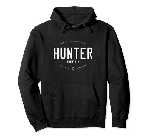 Hunter Mountain NY Graphic Distressed Vintage Ski Pullover Hoodie