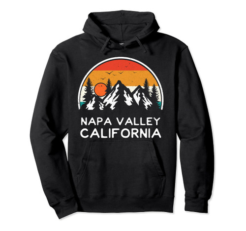 Vintage Napa Valley California CA Mountains Hiking Souvenir Pullover Hoodie