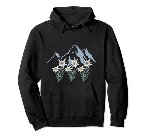 Mountains Switzerland Alps Edelweiss basket alpine flower Pullover Hoodie