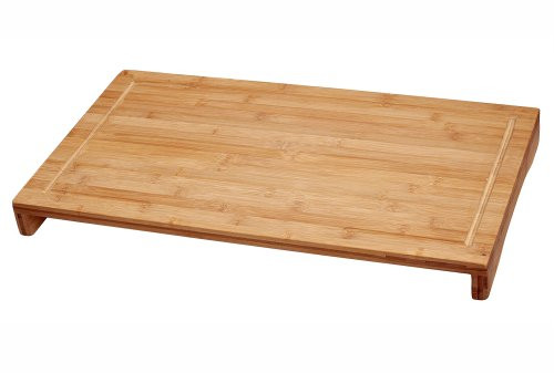 Lipper International 8831 Bamboo Wood Over-The-Sink/Stove Kitchen Cutting and Serving Board, Large, 20-1/2" x 11-1/2" x 2"