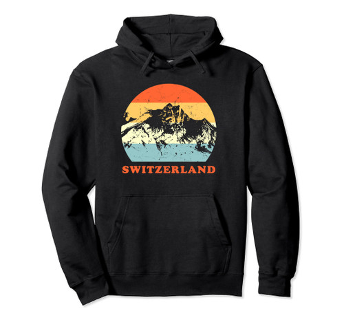 Switzerland Vintage Mountain Lovers Vacation Throwback Pullover Hoodie