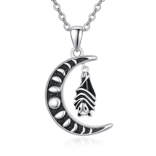 Palpitate Bat Necklace Moon Phase Necklace Sterling Silver Bat Necklace Bat Necklace for Women Bat Jewelry for Women Bat Gifts Palpitate Bat Necklace Moon Phase Necklace Sterling Silver Bat Necklace Bat Necklace for Women Bat Jewelry for Women Bat Gifts