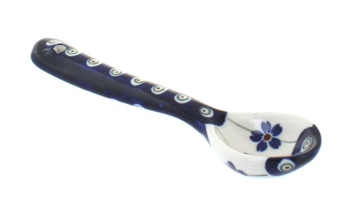 Blue Rose Polish Pottery Flowering Peacock Teaspoon