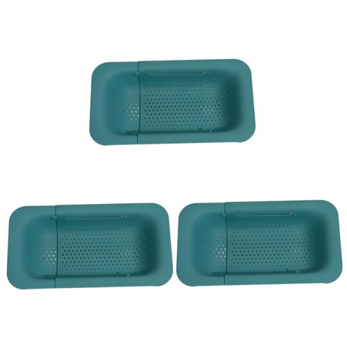 BESTOYARD 3 Pcs Vegetable Washing Drain Basket Strainer Colander Collapsible Sink Strainer Laundry Basket Foldable Colander Strainer Draining Basket Vegetable Colander Pool Sink Basket