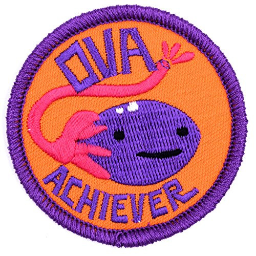 Ova Achiever Embroidered Iron-On Round Patch I Heart Guts/Badge Bomb