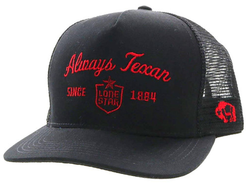 HOOEY Lone Star Beer Patch Adjustable Snapback Hat (Black/Red)