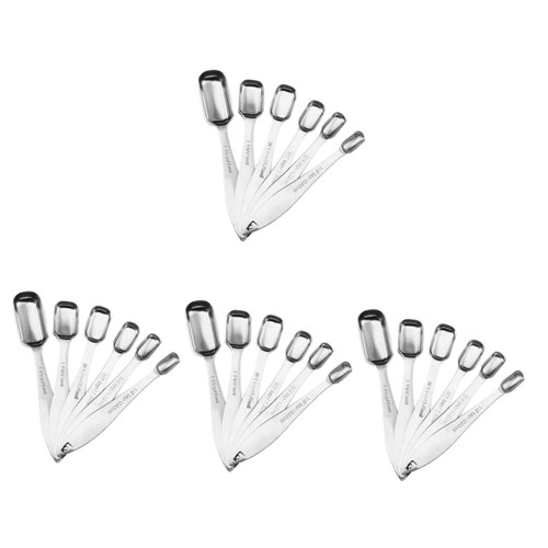 PRETYZOOM 24 Pcs Stainless Steel Measuring Spoon Tiny Measuring Spoons Measuring Cup Stainless Steel Liquid Measuring Milk Jar Metal Measuring Cups Metal Measuring Spoons Coffee Table Spoon