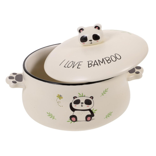 Zerodeko Ramen Bowl with Handle Soup Bowls with Lids Cartoon Bowl Ceramic Bowl Ceramic Noodle Bowl Soup Bowl with Lid Large Soup Bowl Ceramic Instant Noodle Bowl Tableware Food