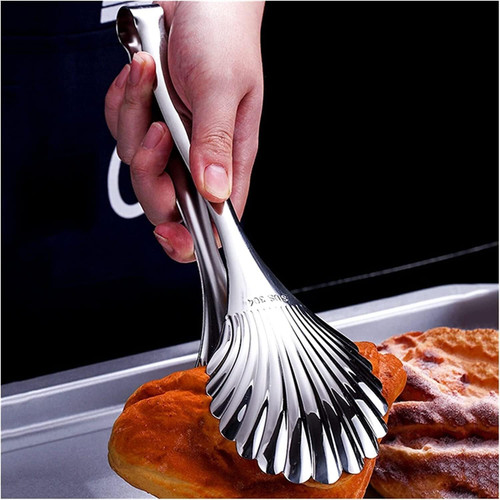 High temperature resistant clip Silicone Cooking Tongs,Food Tongs,Kitchen Tongs,Stainless Steel Steak Clip,Cooking Tongs, New Kitchen Bread Meat Clamp Stainless Steel Barbecue Tong (Color : Shell clip