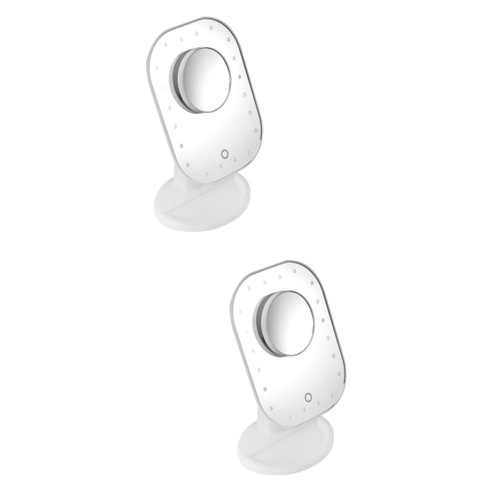 NOLITOY 2pcs Led Cosmetic Mirror Make Dresser Mirror 10x Mirror for Dresser Led USB Powered Mirror Mirrors Shaving Brush Tube Led Vanity Mirror White Light Bulb Light Microscopy