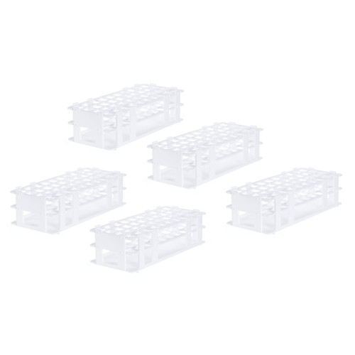 MECCANIXITY Plastic Test Tube Rack Holder 40 Holes 3 Layers Lab Detachable Tube Holder White for 20mm Test Tubes, Pack of 5