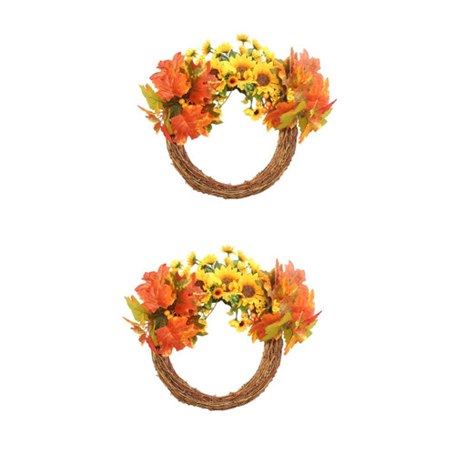 PRETYZOOM 2pcs Thanksgiving Harvest Maple Leaf Wreath Autumn Wreath Thankful Wreath Maple Leaf Wreath Decor Wreaths for Front Door Artificial Wreath Fall Sunflower Pumpkin Silk PRETYZOOM 2pcs Thanksgiving Harvest Maple Leaf Wreath Autumn Wreath Thankful Wreath Maple Leaf Wreath Decor Wreaths for Front Door Artificial Wreath Fall Sunflower Pumpkin Silk