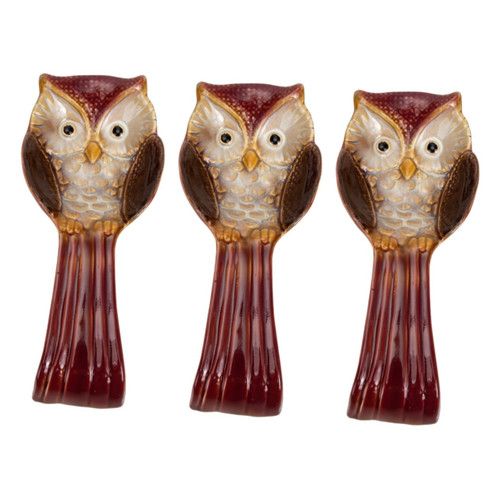 3pcs Owl Spoon Holder Ladle Stand Kitchen Spoon Holder Soup Ladles Holder Buffet Serving Utensils Kitchen Spoon Rest Ladle Rest Cradle Ceramic Spoon Holder Storage Coffee Ceramics