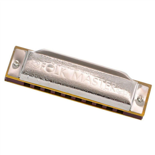 Students Harmonica Standard Beginner Diatonic Harmonica 10 Holes Brass Reed Stainless Steel Cover Harmonica (Color : Key of G)