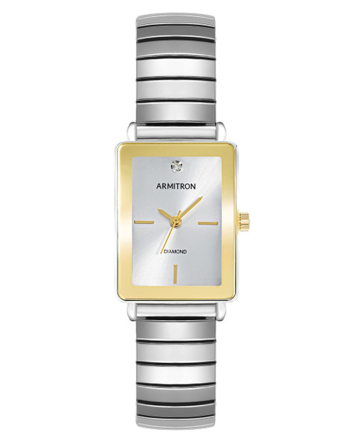 Armitron Women's Genuine Diamond Dial Expansion Band Watch, 75/5864,Two Tone