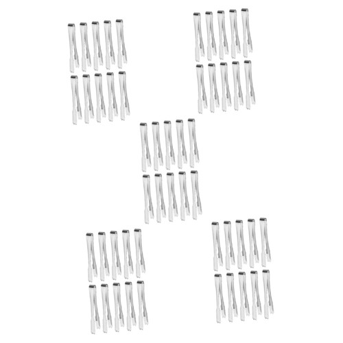 50 Pcs Stainless Steel Ice Clip Restaurant Ice Tongs Sugar Tongs Small Food Tong Ice Cube Tongs Practical Sugar Clamps Professional Ice Tongs Bar Ice Tongs Ice Cubes Portable