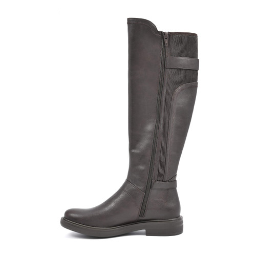 WHITE MOUNTAIN Shoes Meditate Women's Tall Riding Boot, Dk Brown/Smooth, 6.5 M