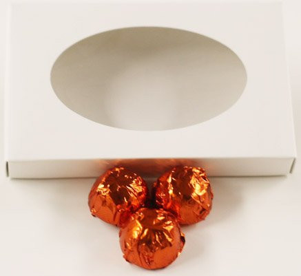 Scott's Cakes Milk Chocolate Orange Marmalade Candies with Orange Foils in a 1 Pound White Gourmet Box