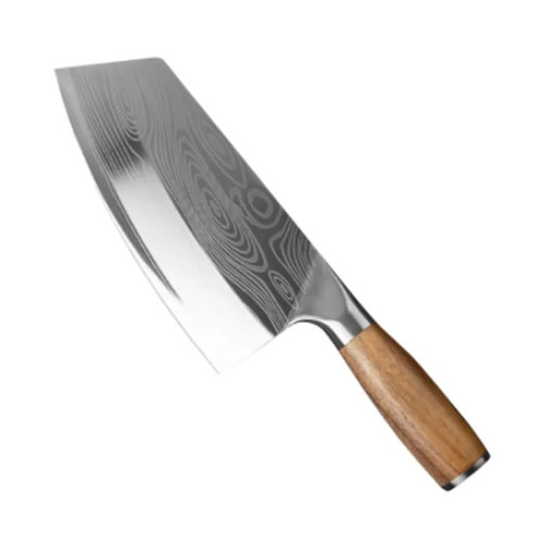 Cleaver Knife,Meat Cleaver, 7.8 Inch Professional Japanese Kitchen Knife Laser Damascus Knives 4cr13 Stainless Steel Butcher Cleaver Knife Meat Fish Chef Knife