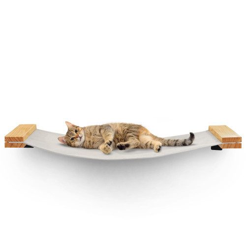 SANDPEAK Cat Wall Hammock | Cat Shelf and Perches for Wall | Cat Bridge | Modern Cat Wall Furniture for Indoor Cats | Wall Mounted Cat Hammock Bed for Sleeping, Playing, and Lounging - Cat Shelves
