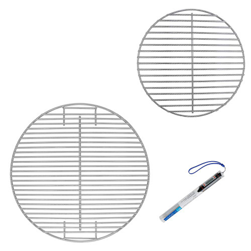 Hisencn 7432 Cooking Grate, 7440 Charcoal Grate for Weber 18.5 Inch One-Touch, Bar-B-Kettle, Smokey Mountain Cooker Smoker, Jumbo Joe, Original Kettle Grill, 17.5 inch Cooking Grate with 1 Thermometer Hisencn 7432 Cooking Grate, 7440 Charcoal Grate for Weber 18.5 Inch One-Touch, Bar-B-Kettle, Smokey Mountain Cooker Smoker, Jumbo Joe, Original Kettle Grill, 17.5 inch Cooking Grate with 1 Thermometer